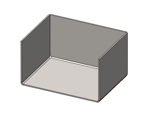 Diorama, Sheet Metal, 3-Sided-Box, Rectangular