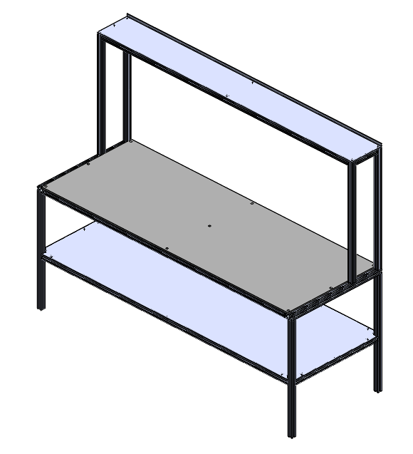 Workbench, T-Slot, Low Shelf, Top Shelf