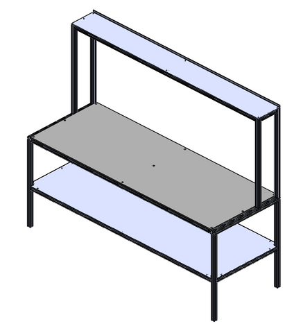 Workbench, T-Slot, Low Shelf, Top Shelf