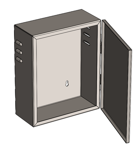 Box, Sheet Metal, Vents, Hinge Right